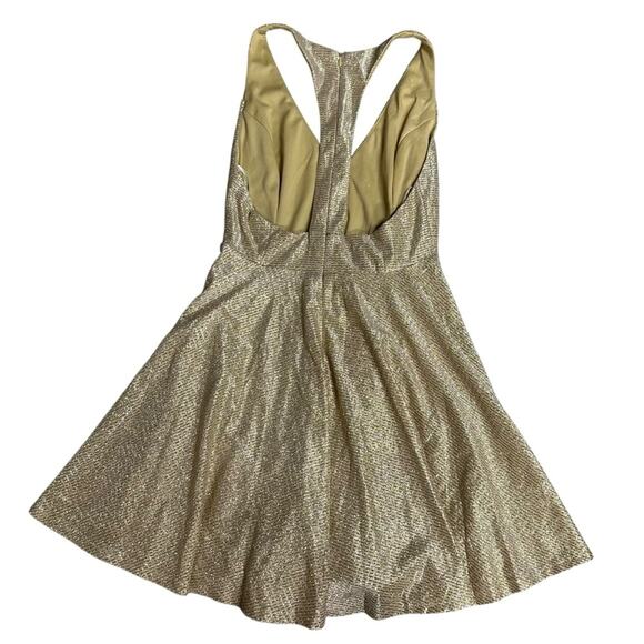 NEW Lulus Apryl Mae Gold Skater Dress Size Small - Picture 7 of 12